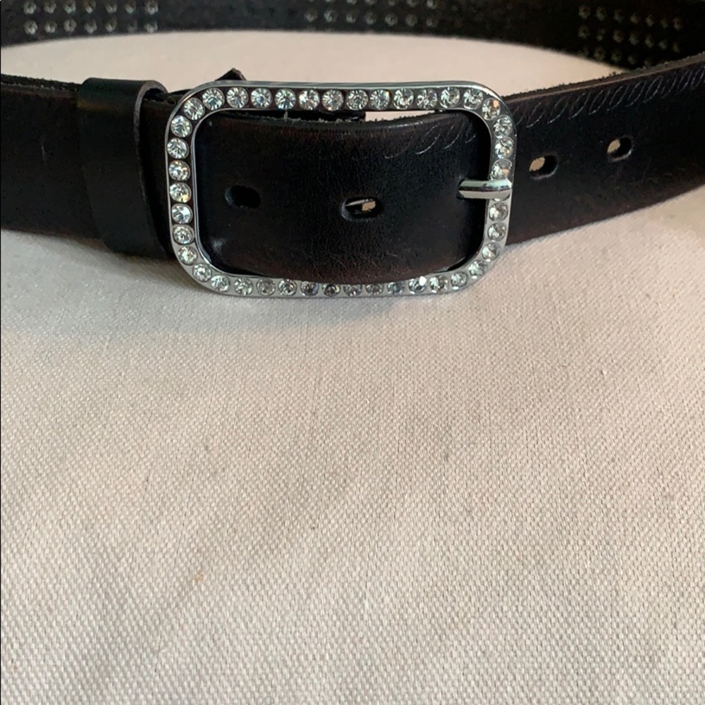 Leather “Bling” belt